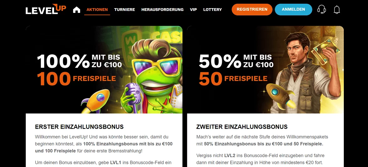 levelup casino angebote
