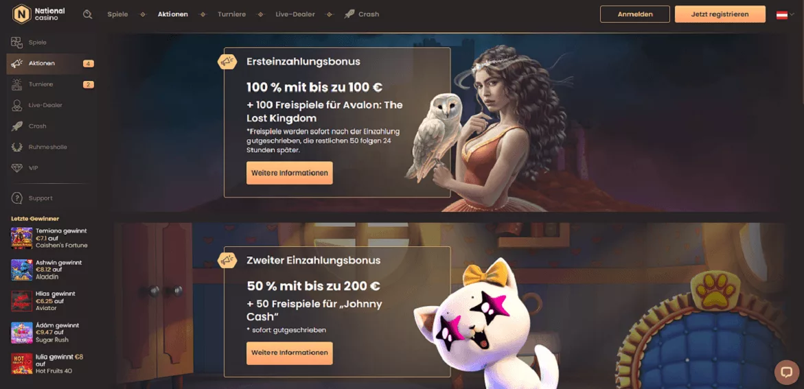 national casino bonus ohne einzahlung
